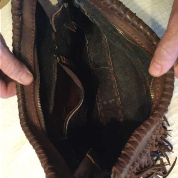 Brown fringe leather purse - Picture 2 of 6